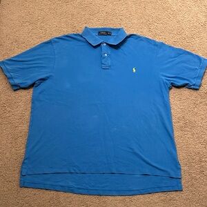 Polo by Ralph Lauren Mens Short Sleeve Classic Blue Polo Shirt Size 2XL Tall